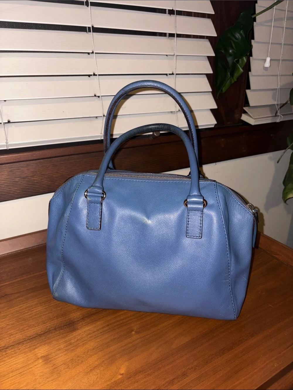 kate spade blue leather handbag